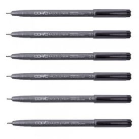 Uni Pin Fine Line Drawing Pens - Black 8 tip sizes: 0.3mm - £2.99