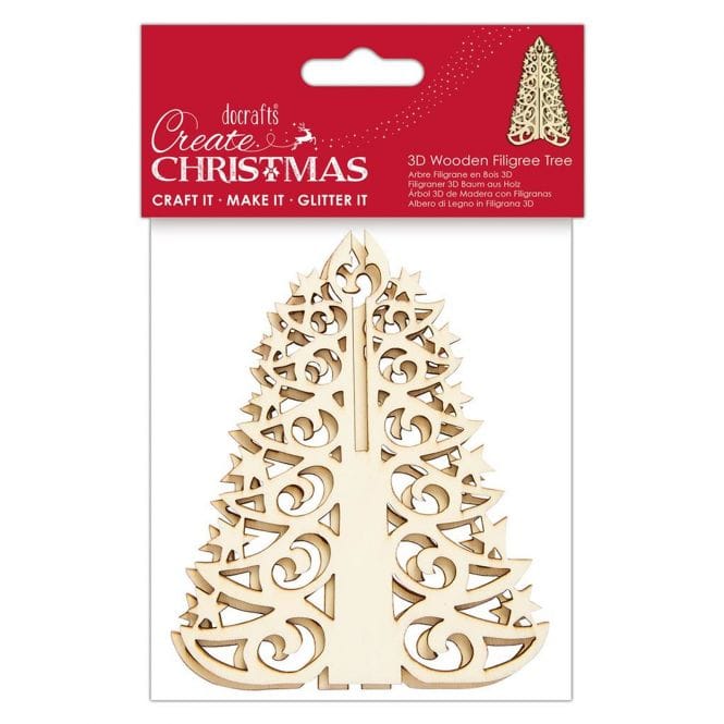 DoCrafts DoCrafts 3D Wooden Shape Filigree Tree Decoration