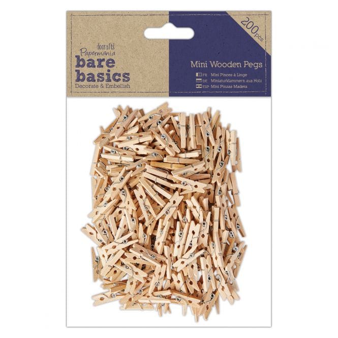 Papermania Papermania Mini Wooden Pegs Pack of 200