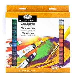 Royal & Langnickel Essentials Gouache 18 x 12ml Paint Tubes Plus Brushes -  Art Supplies from Crafty Arts UK